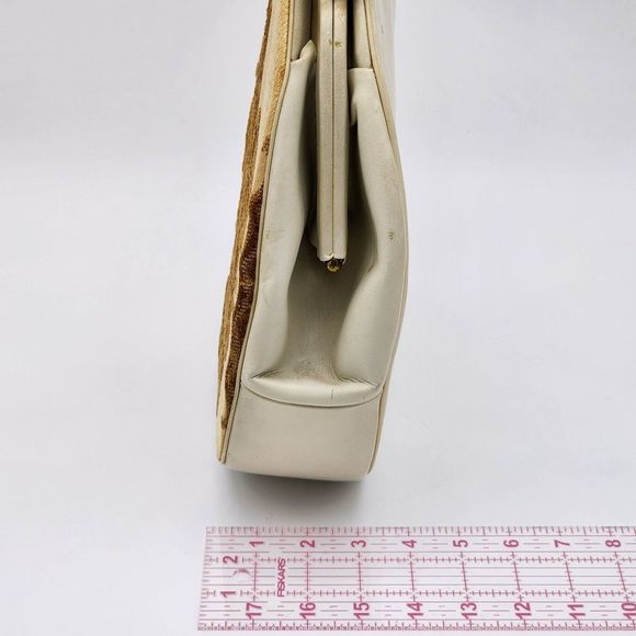 Vintage 1950s Triangle New York Victorian Era Couple White Bag - Picture 11 of 11